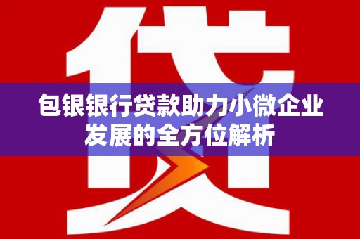 铁锋包银银行贷款助力小微企业发展的全方位解析