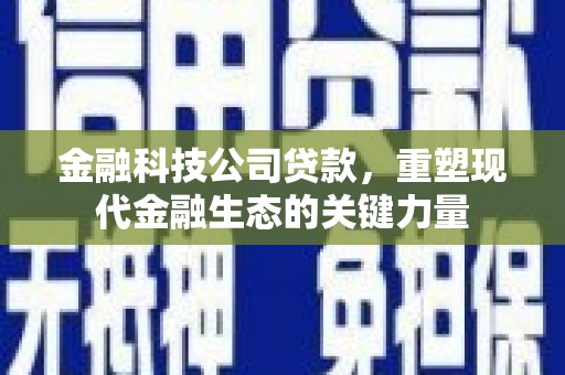 铁锋金融科技公司贷款，重塑现代金融生态的关键力量