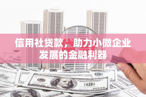 铁锋信用社贷款，助力小微企业发展的金融利器