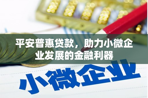 铁锋平安普惠贷款，助力小微企业发展的金融利器