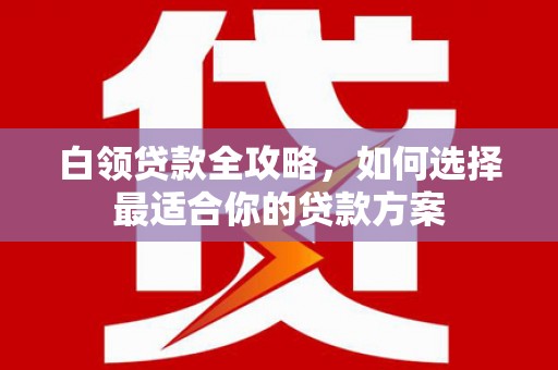 铁锋白领贷款全攻略，如何选择最适合你的贷款方案